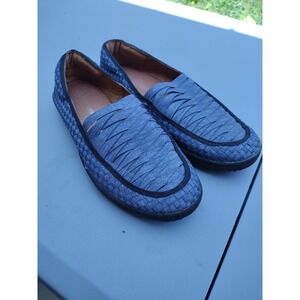 Bernie Mev Womens Blue Woven Slip On Loafer Shoes Comfort Size 9.5